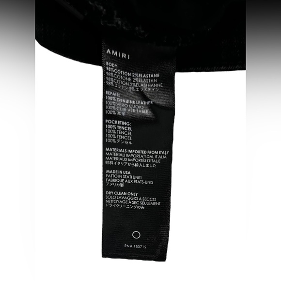 Amiri Mens 30 X 31 Jeans Leather Patch Ripped Skinny Black Cotton Blend Stretch - Picture 10 of 11